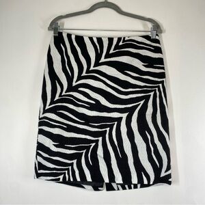 Talbots Petite Zebra Pattern Pencil Knee Length Skirt Size 8P
